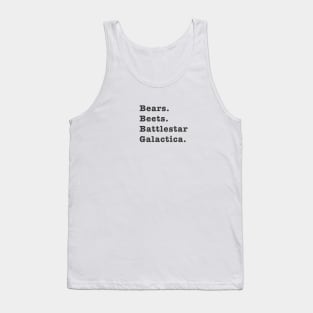 Bears Beets Battlestar Galactica Tank Top